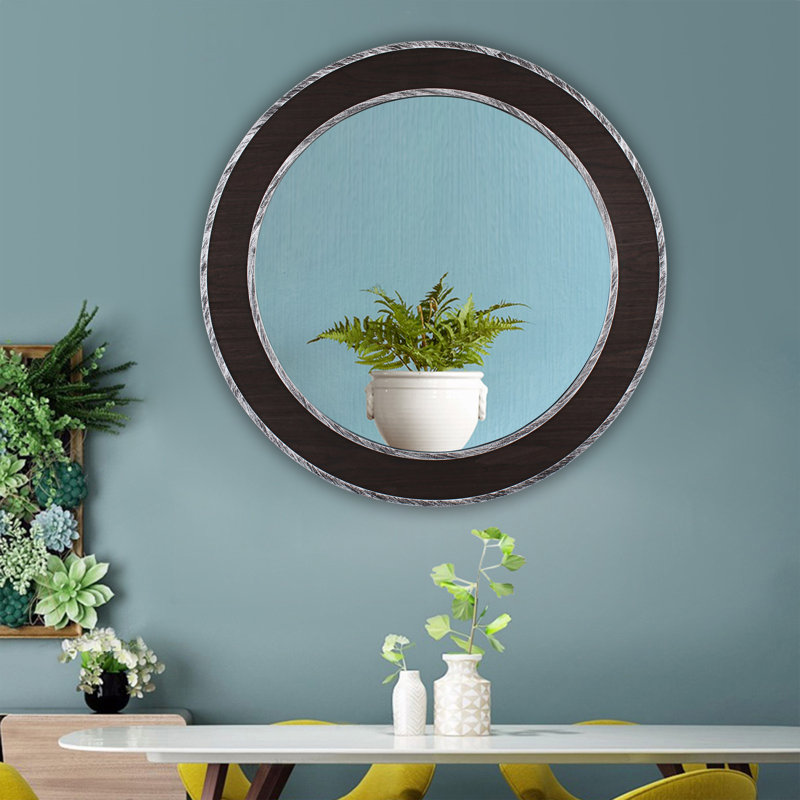 Ched Flat Wall Mirror, Round 30" H x 30" W