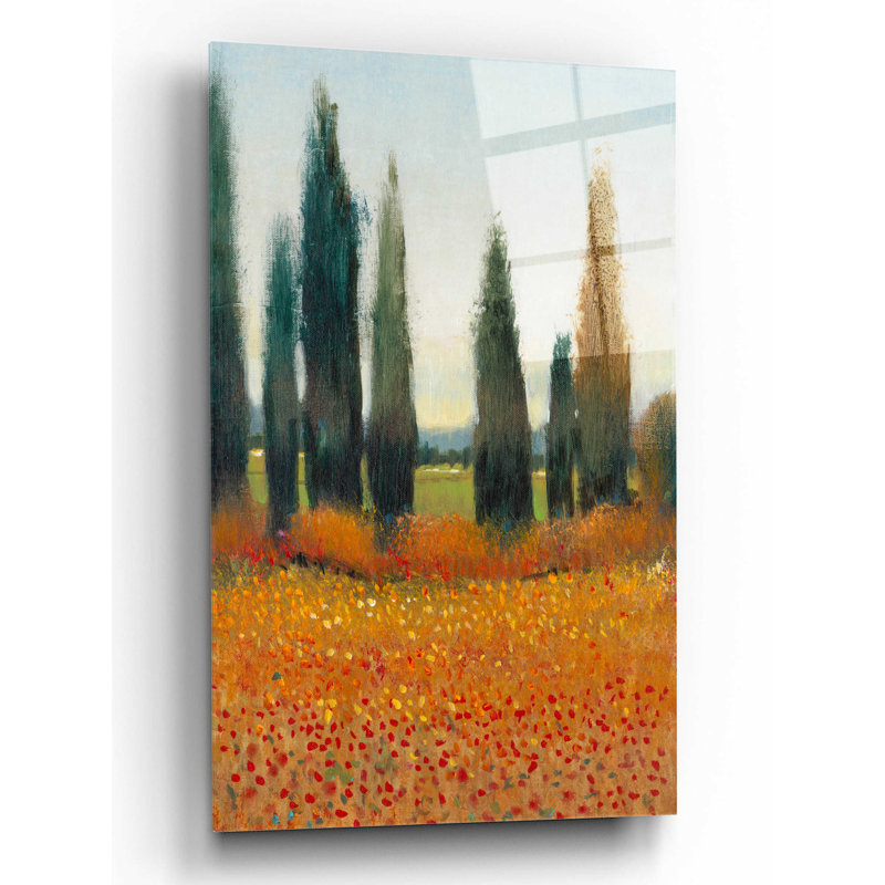 «Cypress Trees I» par Tim O'Toole, art mural en verre acrylique, H 24 po x l 16 po x P 0,2 po