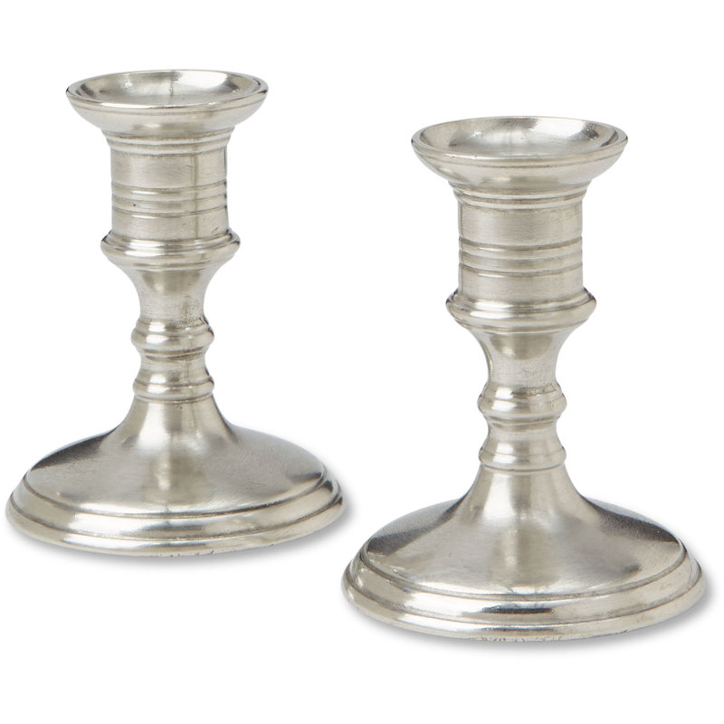 Prato Handmade Pewter Taper Tabletop Candlestick