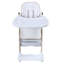 High Chair With - Tip Base, Five Point Belt, Silent Lockable Wheels, Comfort Design, White Multi Functional Foldable Feeding For 6 Months To Years, Tray, 5 Level Adjustment-877522925