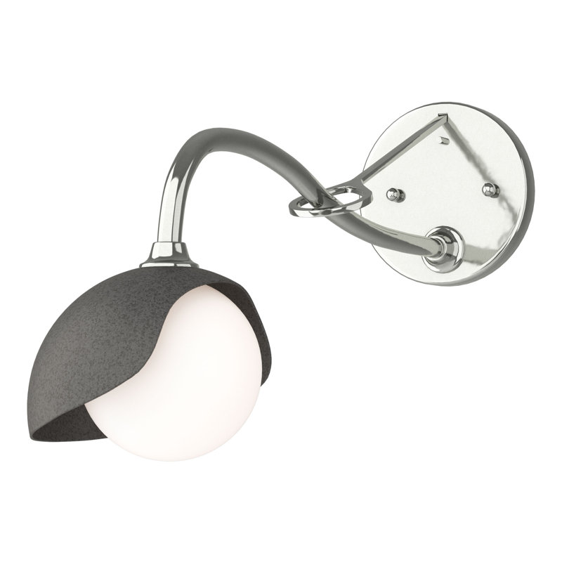 Brooklyn 1 - Light Hardwired Armed Sconce, Sterling, Natural Iron