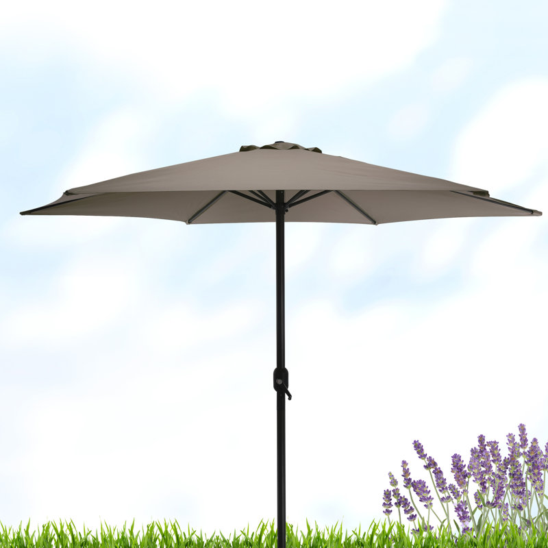 Jackson 275cm Market Parasol, Wood, Dark Grey