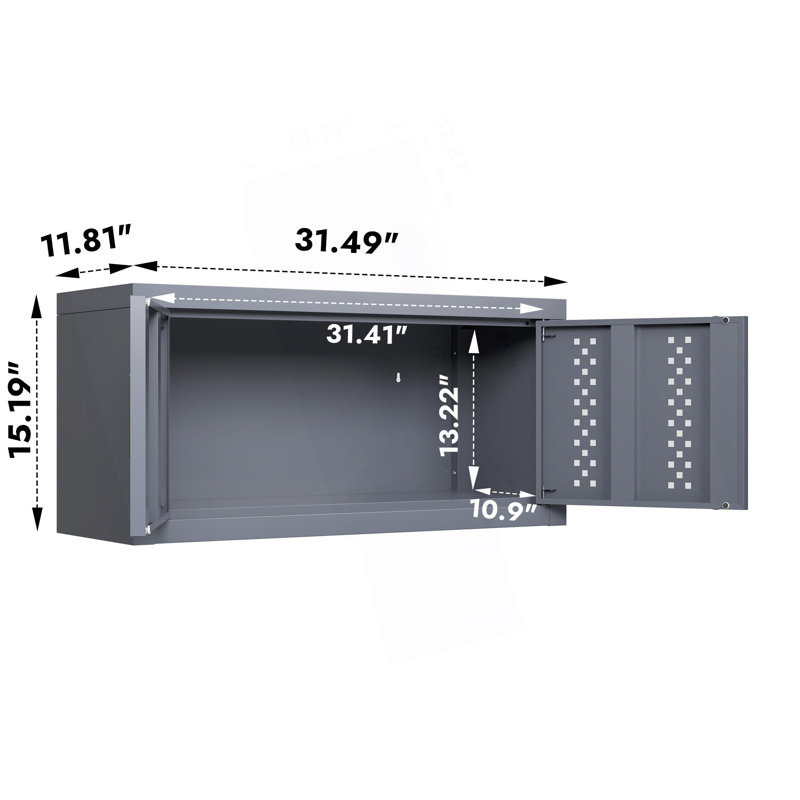 Armoire de garage murale en métal avec porte