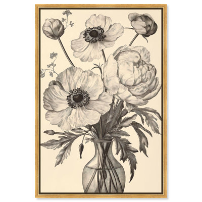 Vase de vélin, illustrations florales sur toile par Art Remedy