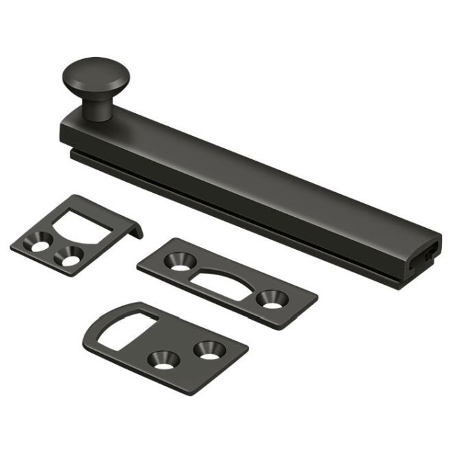 Brass Latch/Catch/Bolt, Oil Rubbed Bronze, 1.9375" H x 4" W x 1.5625" D