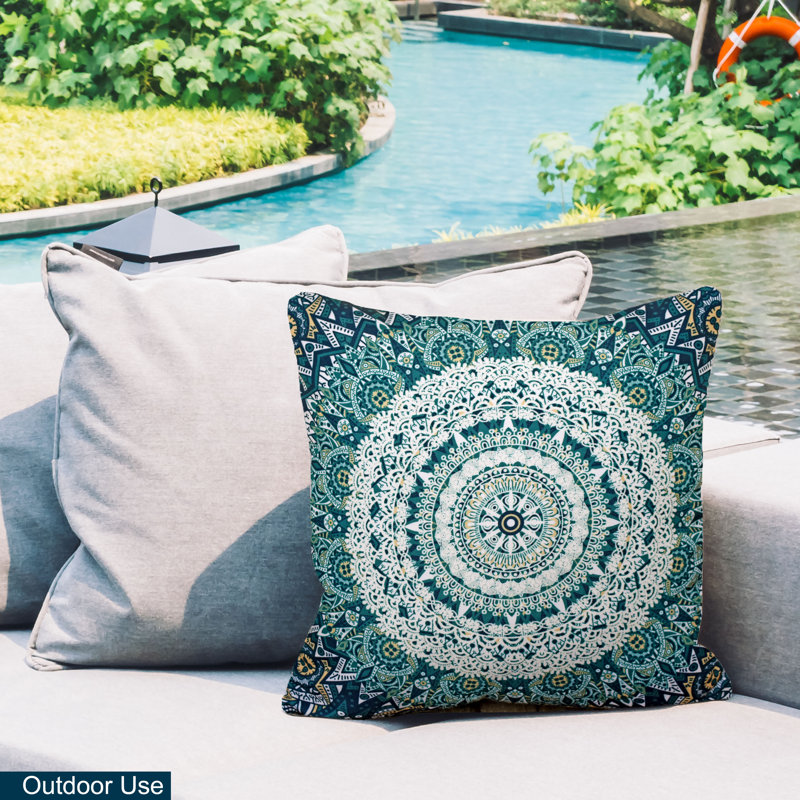 Coussin intérieur/extérieur Floral, Vert