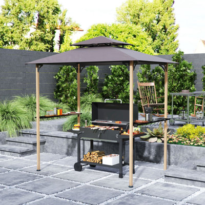 Abri de jardin en métal naturel 8 pièces x 5 pi BBQ Gazebo