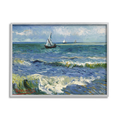 La mer aux Saintes-Maries-de-la-Mer par Vincent Van Gogh par One1000paintings - peinture sur toile à cadre flottant