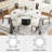 Round 59.06'' Modern Round Dining Table with Lazy Susan, White Glossy Sintered Stone Tabletop for 6-8