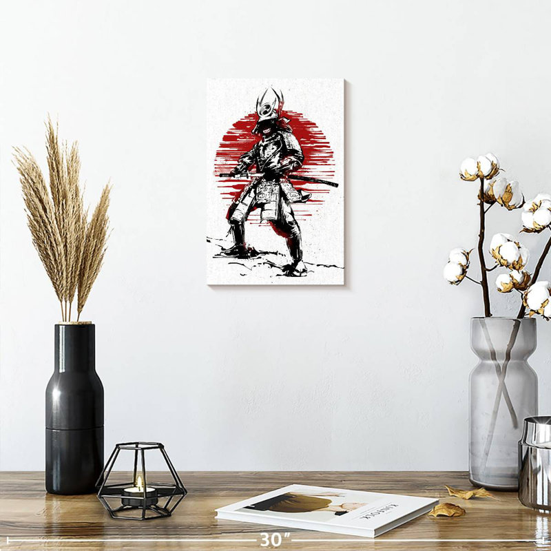 Samurai rouge soleil Sirci, H 12 po x l 8 po