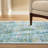 EVERWASH Haven Floral Trellis Machine Washable Area Rug with AirFlo Technology, Blue, 2'6"x7'-126586800-126586801