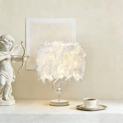 Maldonado 37cm Modern and Chic Feather Table Lamp