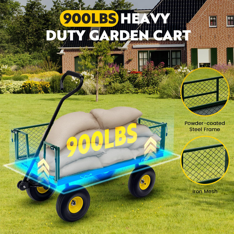 Chariots utilitaires robustes 2-en-1 capacité 900 LBS, Green