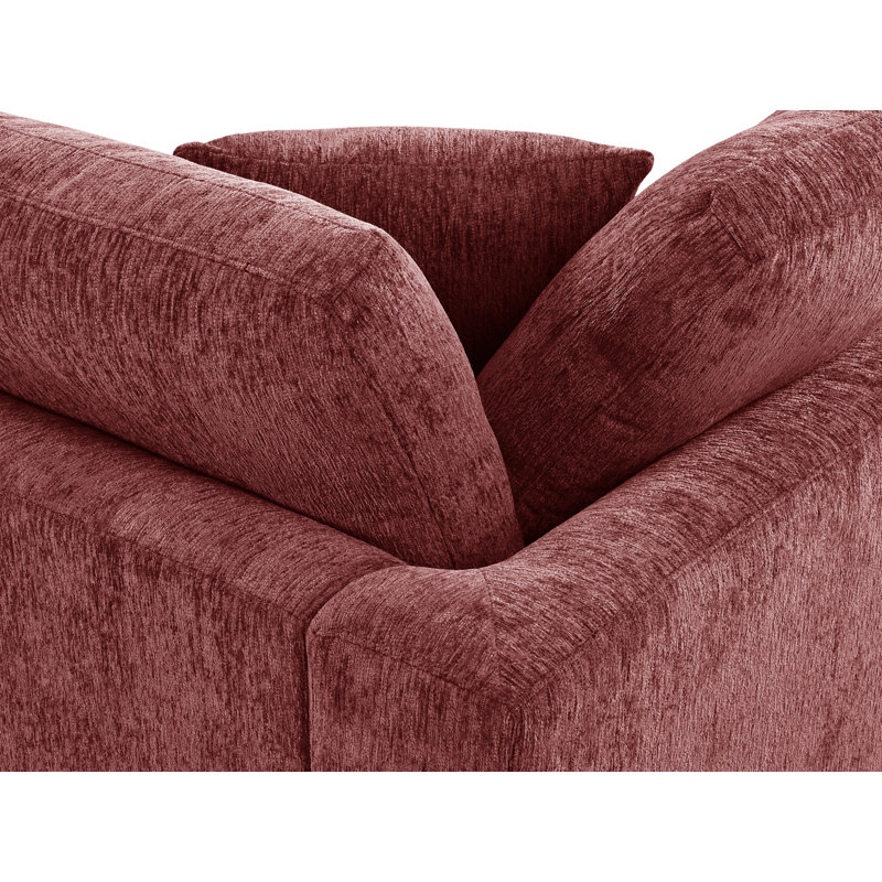 Canapé Mid-Century, Chenille rouge clair