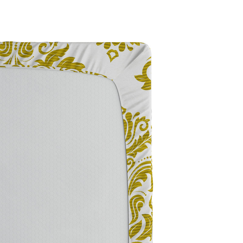 Microfiber Damask Fitted Sheet, Twin Fitted Sheet