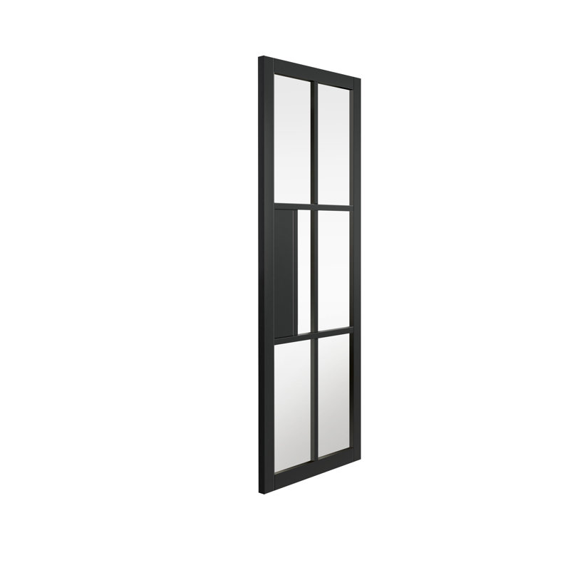 Black Civic Glass Door Prefinished, 198.1 cm H x 76.2 cm W x 3.5 cm D