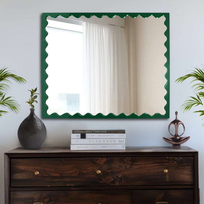 Ailee Rectangle Wall Mirror, Hunter Green