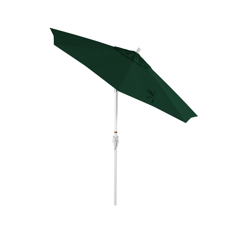 Parasol de marché 7,5', Blanc, Sunbrella®, Toile Sunbrella® vert forêt