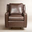 Fauteuil pivotant en cuir fleur 32 po