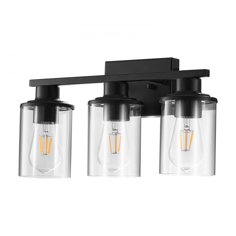 Luminaires de salle de bain 3 lumières au-dessus d'un miroir