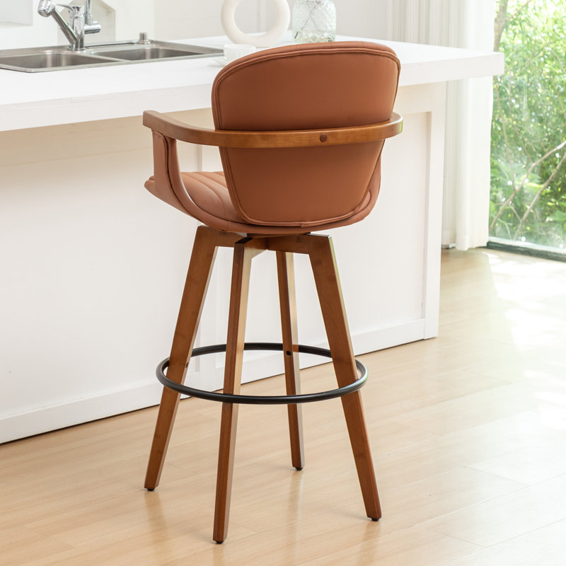 Tabourets pivotants Bartonville, Brun, Tabouret de comptoir (siège d'une hauteur de 26,6