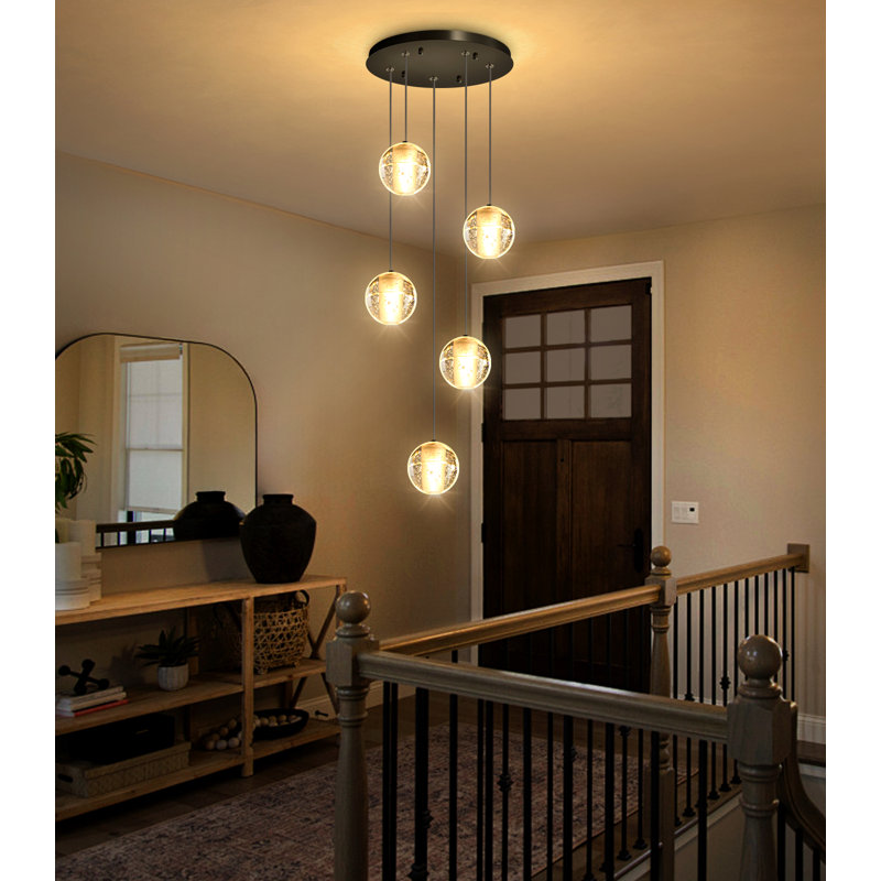 5-light Globe Chandelier, Matte Black