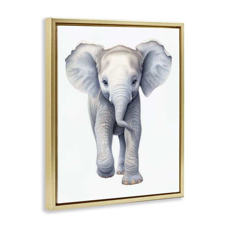 Cadre flottant Big Budding Pachyderm, design par Ray Powers, Cadre flottant métallique doré, H 21 po x l 17 po
