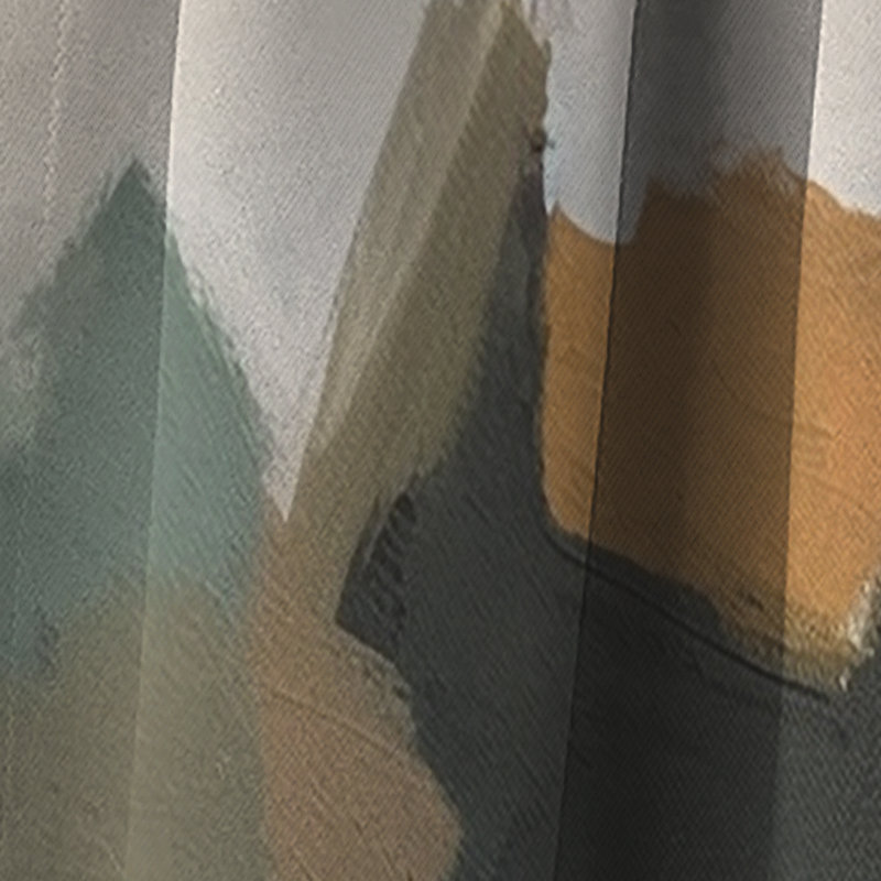 Green And Beige Transcending Reality III - Painting Abstract Blackout Curtain - 1 Panels, 52" W x 84" L