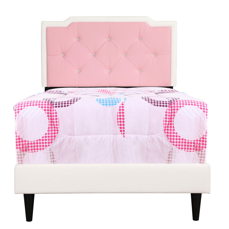 Lit simple avec assemblage - blanc, pu, rembourrage en mousse, sommier tapissier