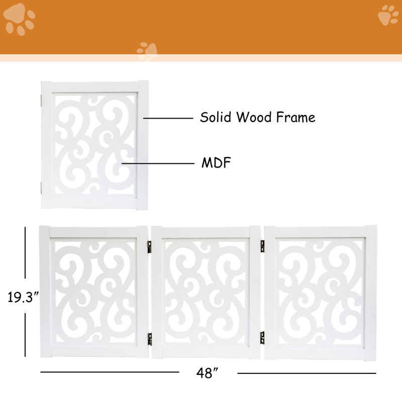 Barrière pour animaux 3 panneaux Ashfield & Harkness - Scroll - Blanc, Blanc