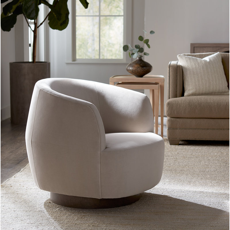 Dhalia Leather Lounge Chair, Swivel, Nickel, 1130 Pottery