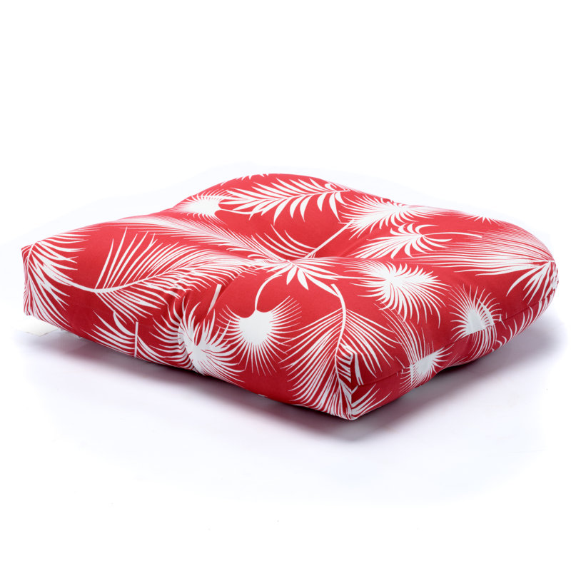 Outdoor 5'' Dining Chair Seat Cushion, Crimson Polyester