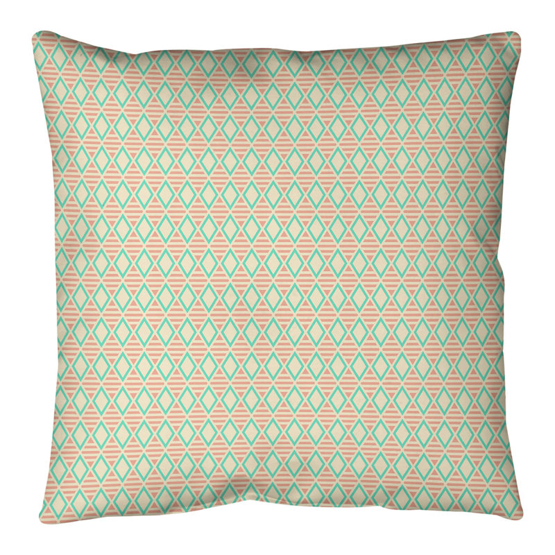 Katelyn Elizabeth Square, 20 po x 20 po, Duvet synthétique, Orange / vert clair