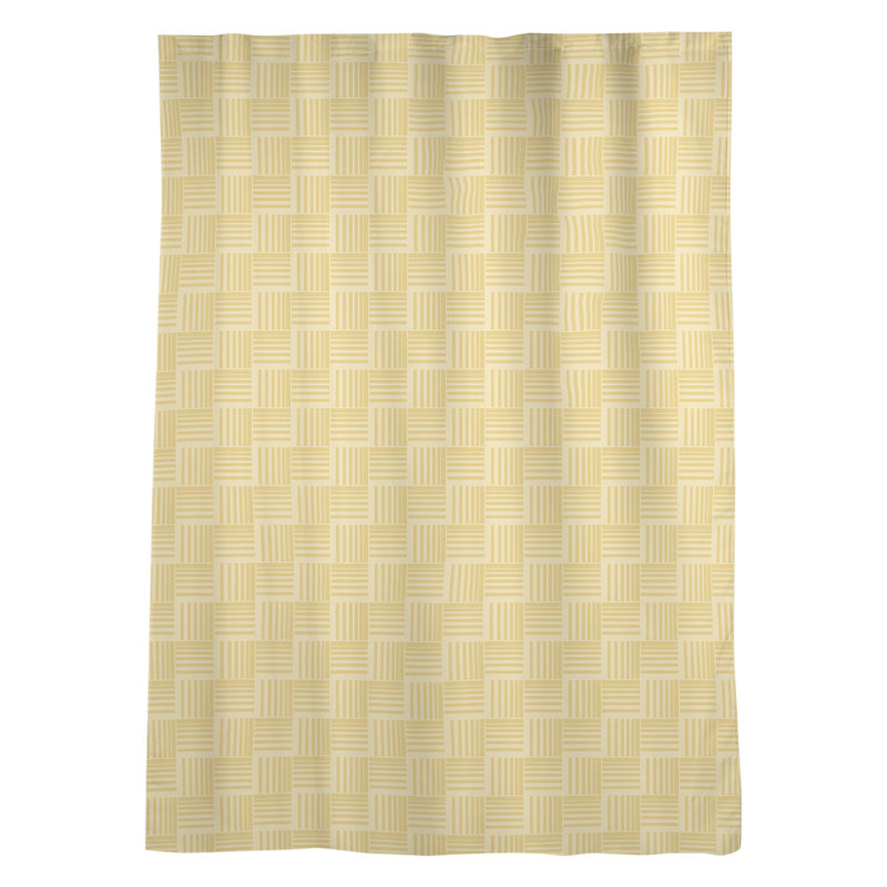 Panneau de rideau simple diaphane avec passe-tringle classique, Jaune