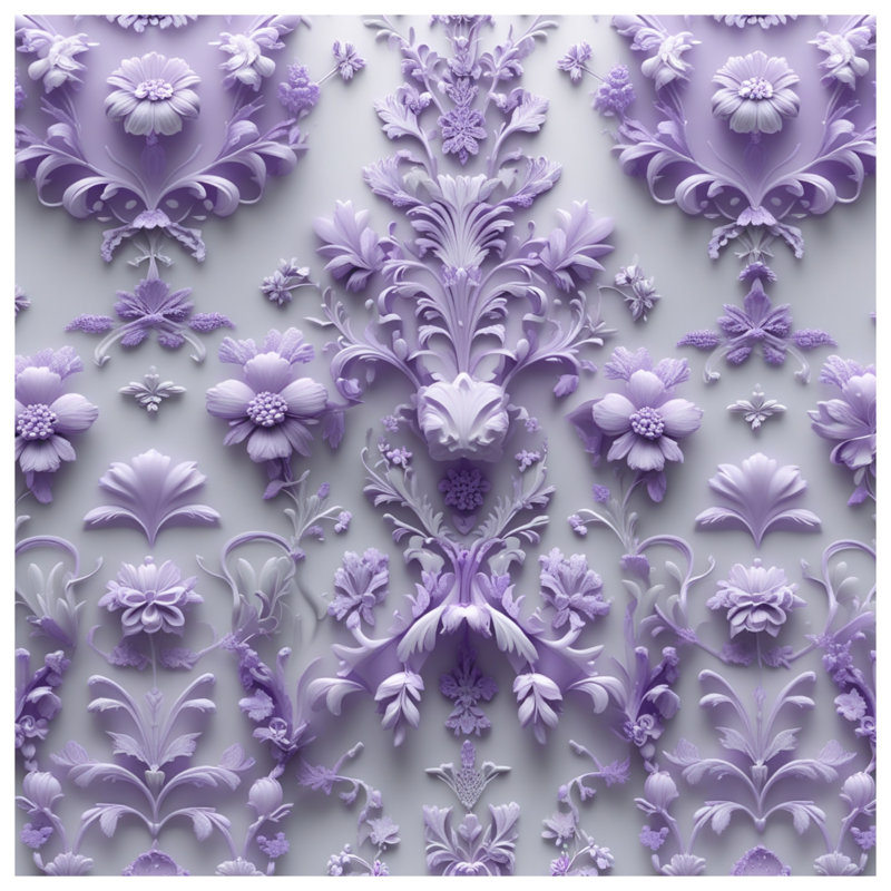 Housses de couette lavande à motif floral, King