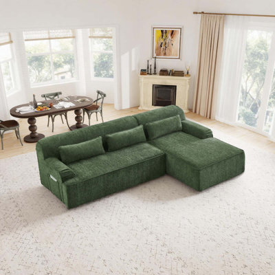 102 Inch Chenille Sofa, Luxurious L-shaped Combination Sofa, Simple And Elegant, No Installation Required