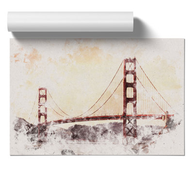 Golden Gate Bridge Watercolour - Frameless Print