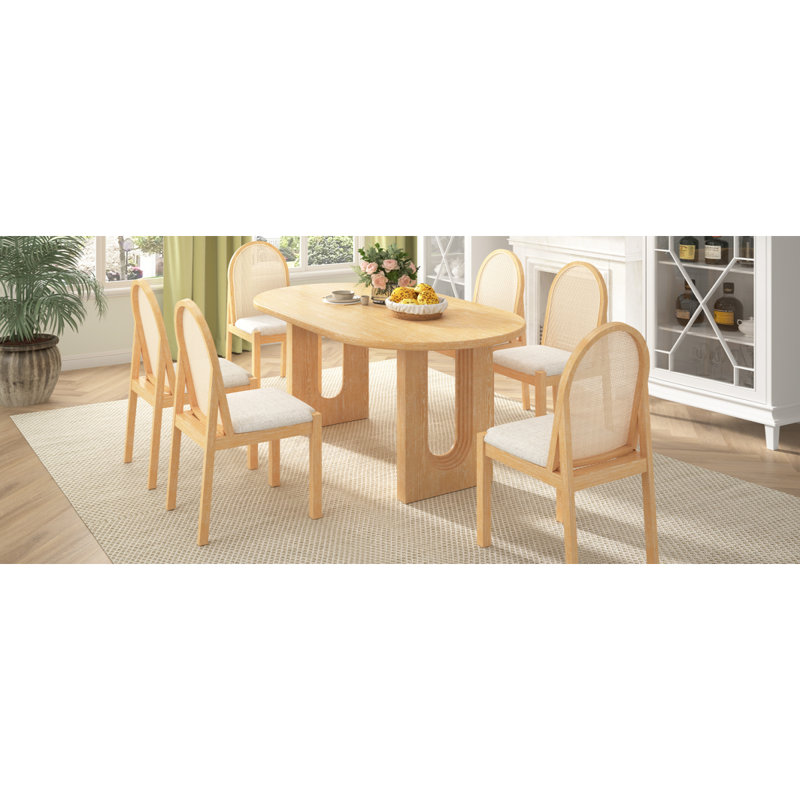 Ensemble de table de salle à manger pour 6 personnes Trexm
