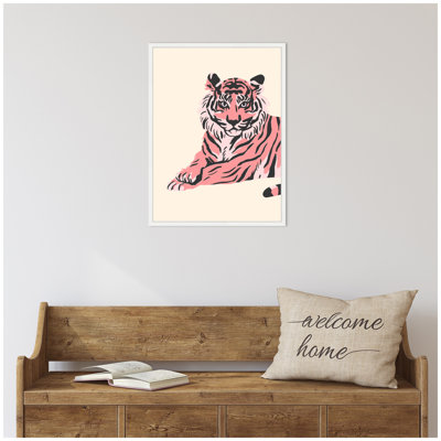 Trendy Tiger by Honey Island Studio Framed Canvas Wall Art Print