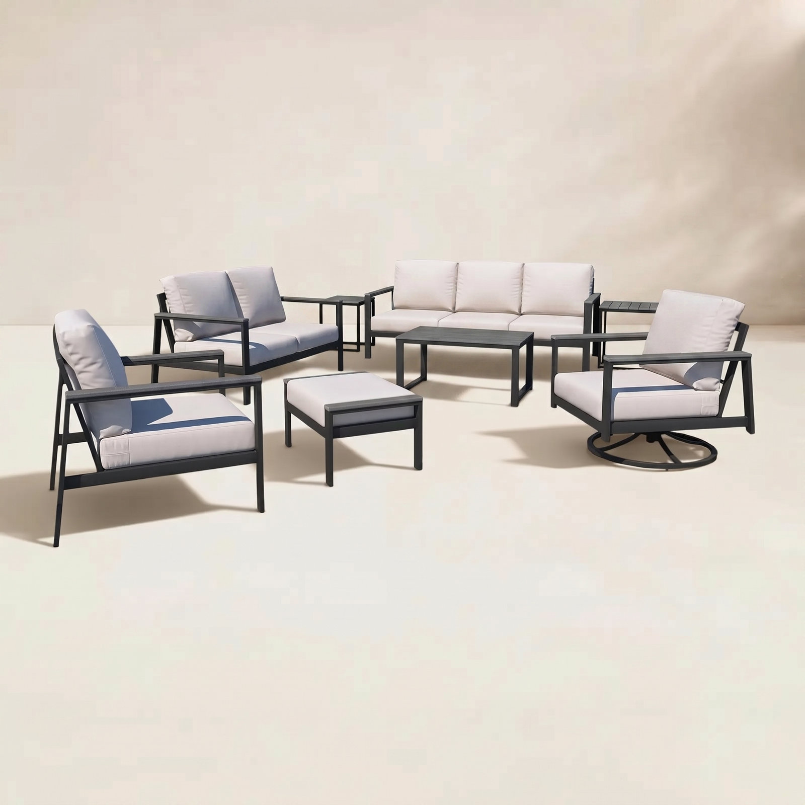 Townsend 8 - Person Patio Conversation Set, Sunbrella Canvas Natural