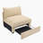 Armless Sofa Velvet - Wheat