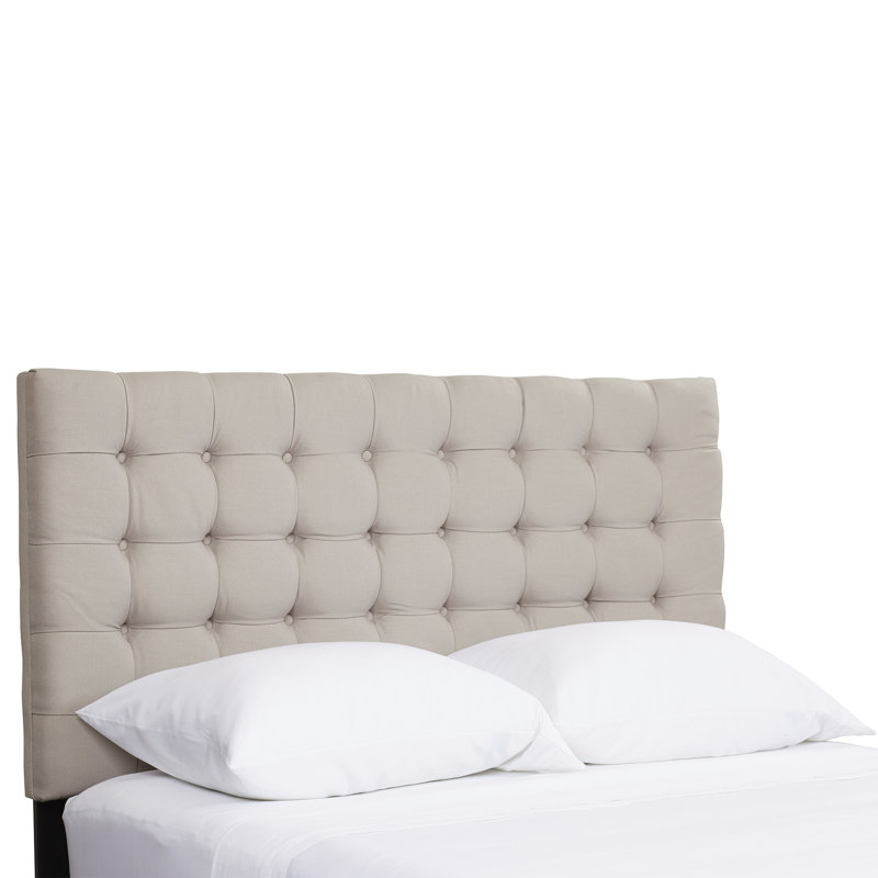 Upholstered Headboard, King, Linen Slate Blue