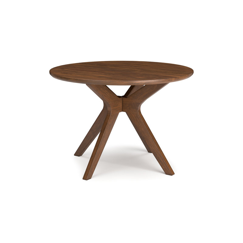 Brown Round Extendable Wood Dining Table