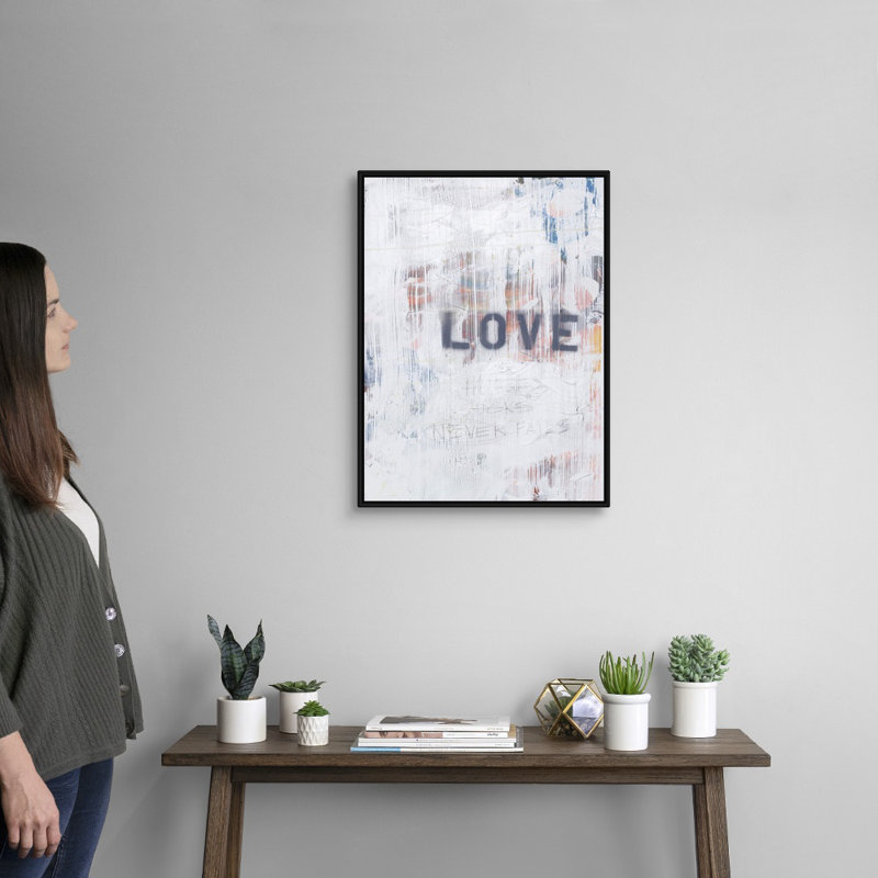 Reproduction d’art « Love Never failii » par Kent Youngstrom, Cadre noir, H 42 po x l 32 po x 1,75 po