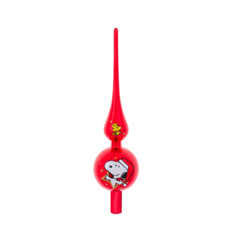 Kurt Adler Un-Lit Peanuts© Glass Snoopy Finial Treetop, 12in