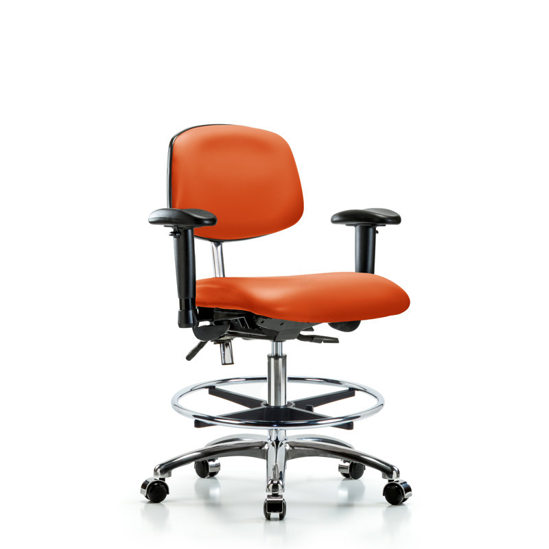 Anouk Vinyl Task Chair, Casters, Orange, Included