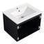Meuble-lavabo 24 po avec lavabo en céramique. Porte à fermeture en douceur, noir. Armoire élégante
