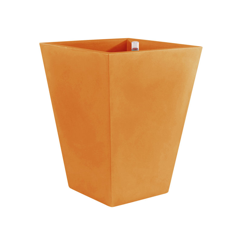 Cono Cuadrado - High Square Resin Cone Pot Planter - Self Watering, Black, 39.25" H x 21.75" W x 21.75" D