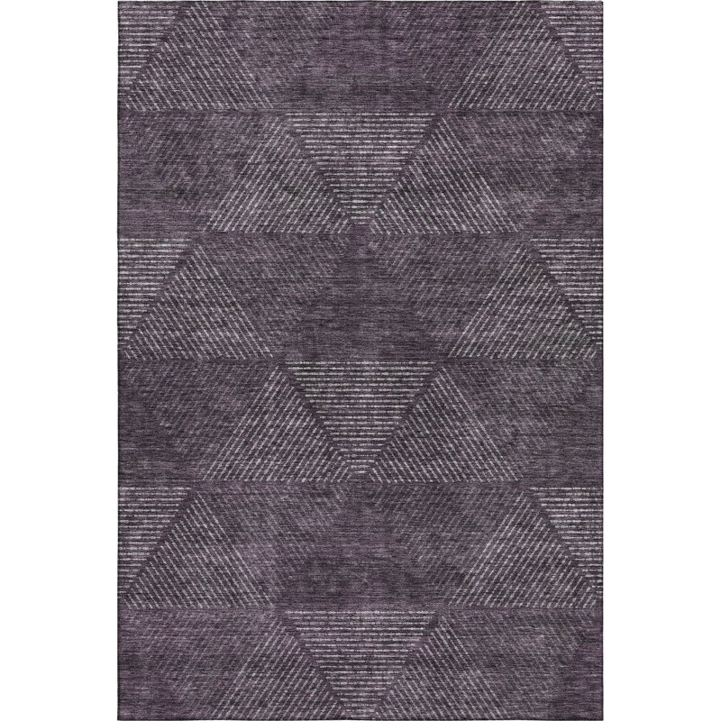 Premium Machine Washable Prisco Eggplant Rug, Rectangle 2'6" x 3'10"