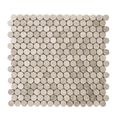 Carrara 0.75" x 0.75" Marble Penny Round Mosaic Wall & Floor Tile